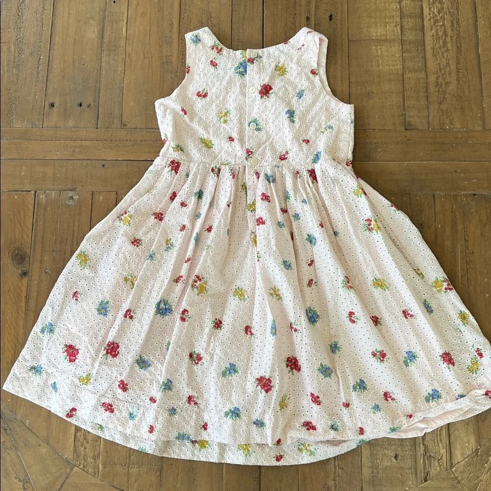 Bonpoint pink eyelet floral dress size 8 years fits 6-7 years best